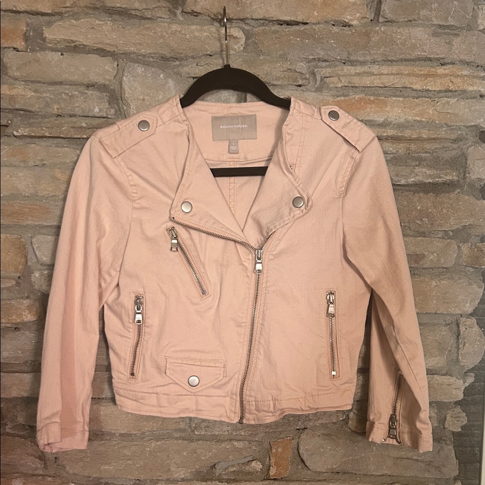 Banana Republic Pink Moto Jacket. Size Small